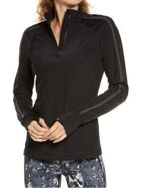 Sweaty Betty Thermodynamic Half Zip Black Pullover Top